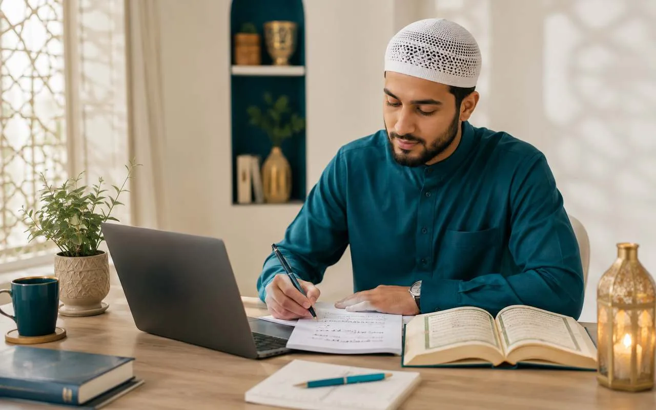 Adult learner studying Quran and Arabic online with Ghaith Academy