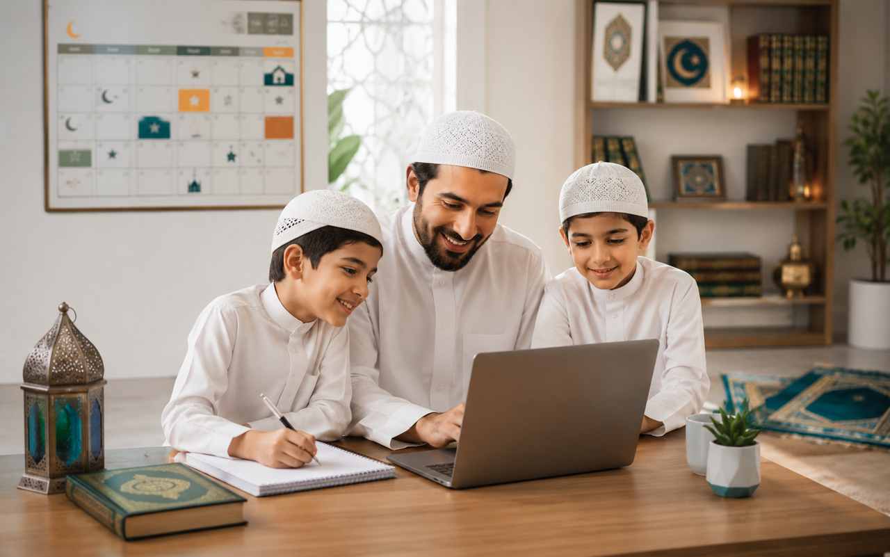 Online Islamic learning schedule suitable for Muslim family life