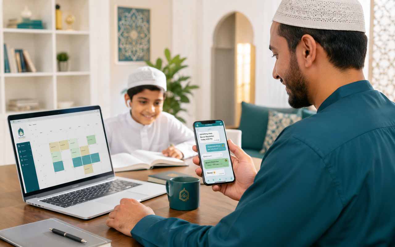 Easy parent coordination for online Islamic learning classes