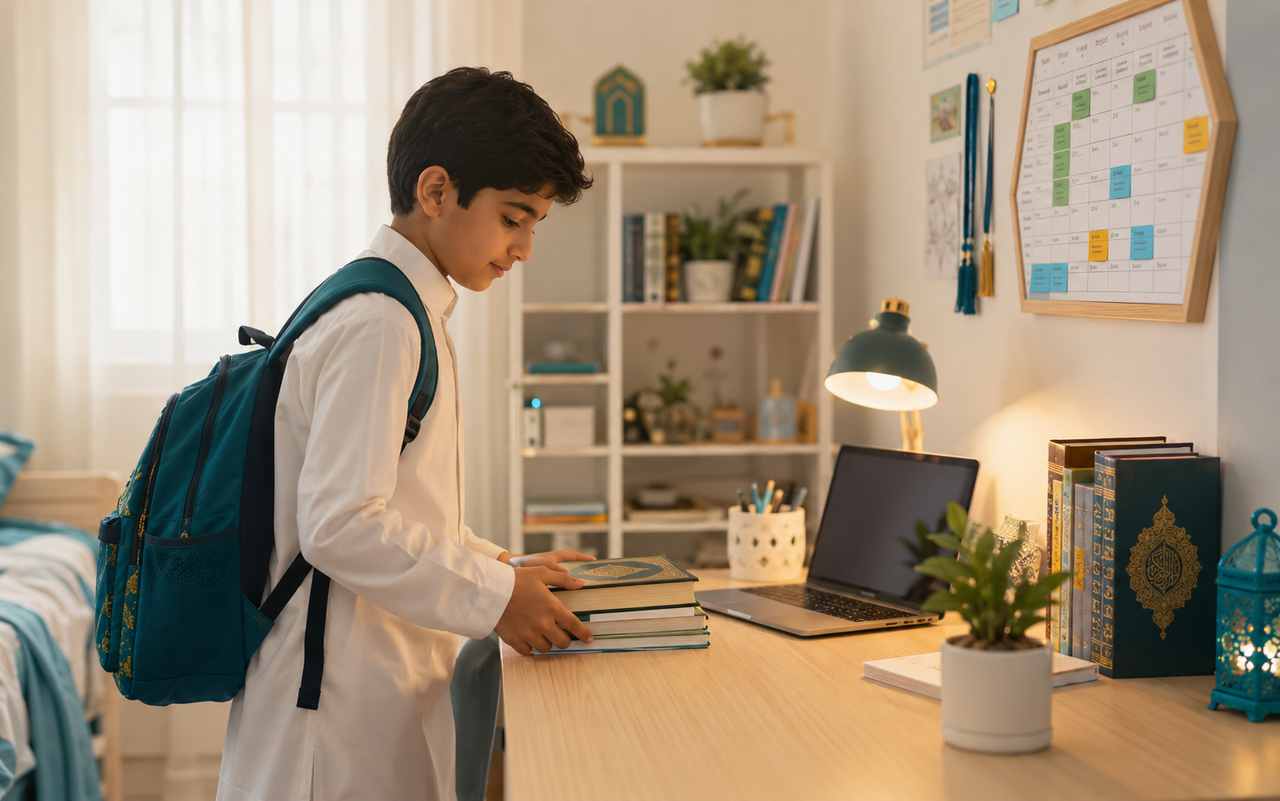 Online Quran and Arabic class schedule built around school routines