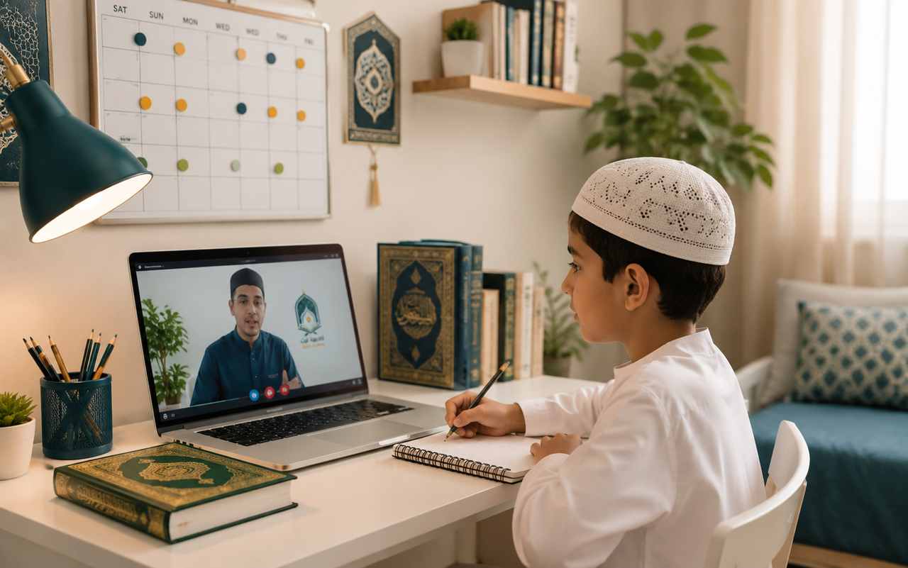 Stable online Islamic learning routine for Quran Arabic Tajweed and Islamic Education