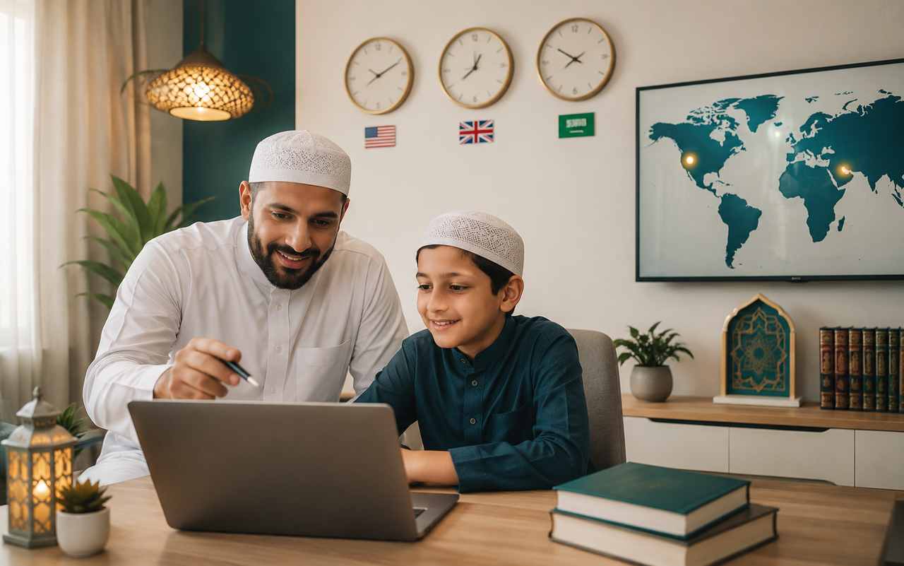 Time zone friendly live online classes for Muslim families abroad